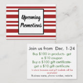 ビジネス休日の昇進カード 名刺 (正面/裏面)