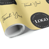 ビジネス会社のカスタムロゴありがとうごグラデーション ラッピングペーパー (ロールコーナー)