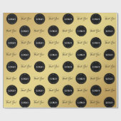 ビジネス会社のカスタムロゴありがとうごグラデーション ラッピングペーパー (フラット)