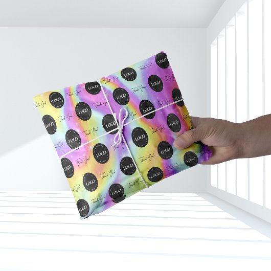 ビジネス会社のカスタムロゴありがとうホログラフィック 薄葉紙