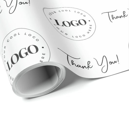 ビジネス会社のカスタムロゴありがとうミニマリスト ラッピングペーパー (ロールコーナー)