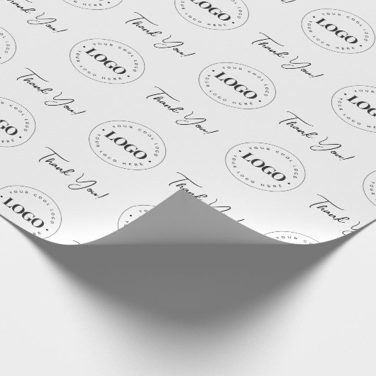 ビジネス会社のカスタムロゴありがとうミニマリスト ラッピングペーパー (角)