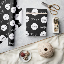 ビジネス会社のカスタムロゴありがとうミニマリスト ラッピングペーパー