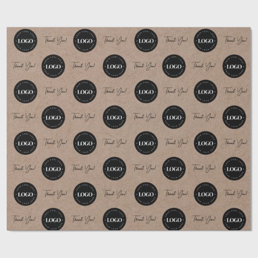 ビジネス会社のカスタムロゴありがとうKraft Look ラッピングペーパー (フラット)