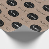 ビジネス会社のカスタムロゴありがとうKraft Look ラッピングペーパー (角)