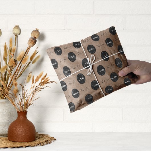 ビジネス会社のカスタムロゴありがとうKraft Look 薄葉紙