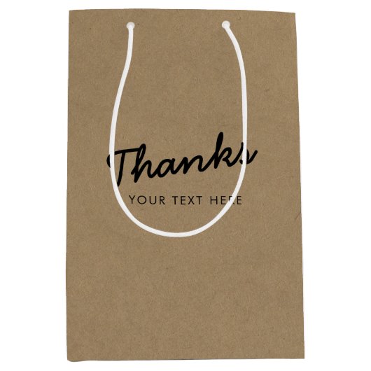 ビジネス会社のプロモ感謝していントスクリプトクラフト ミディアムペーパーバッグ (正面)