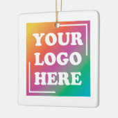 ビジネス会社のロゴプロモーションクリスマス セラミックオーナメント (左)