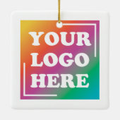 ビジネス会社のロゴプロモーションクリスマス セラミックオーナメント (裏面)