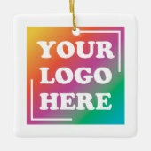 ビジネス会社のロゴプロモーションクリスマス セラミックオーナメント (正面)