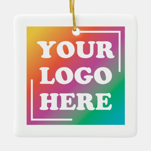 ビジネス会社のロゴプロモーションクリスマス セラミックオーナメント (正面)