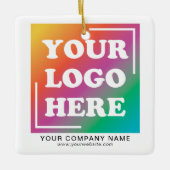ビジネス会社のロゴプロモーションクリスマス セラミックオーナメント (正面)