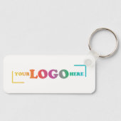 ビジネス会社のロゴ、連絡詳細プロモモ キーホルダー (正面)