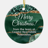 ビジネス会社の企業の金ゴールドグリーンプロモーション セラミックオーナメント (正面)