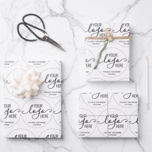 ビジネス会社ロゴブランディングマーケティング ラッピングペーパーシート (正面)