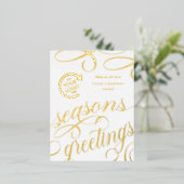 ビジネス会社YOUR LOGO Foilホリデーポストカード 箔シーズンポストカード (立ち正面)