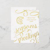 ビジネス会社YOUR LOGO Foilホリデーポストカード 箔シーズンポストカード (正面/裏面)