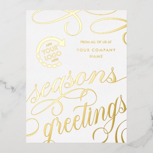 ビジネス会社YOUR LOGO Foilホリデーポストカード 箔シーズンポストカード (正面)