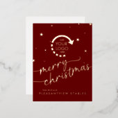 ビジネス会社YOUR LOGO Foilホリデーポストカード 箔シーズンポストカード (正面/裏面)