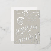 ビジネス会社YOUR LOGO Foilホリデーポストカード 箔シーズンポストカード (正面/裏面)