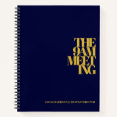 ビジネス会議ノートNavy Blue金ゴールド ノートブック (正面)