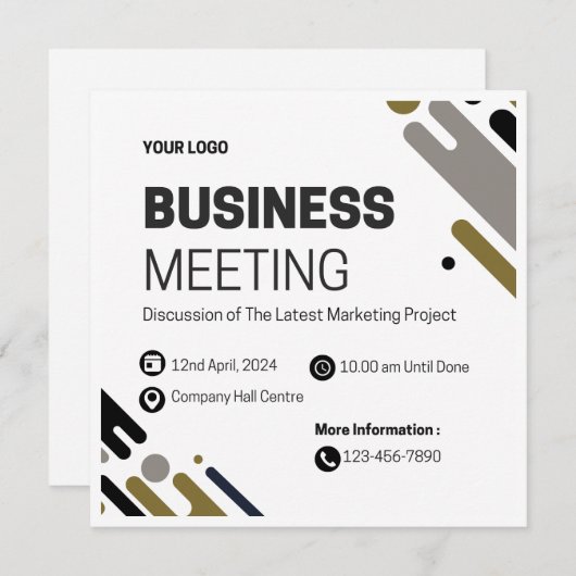 ビジネス会議 招待状 (正面/裏面)