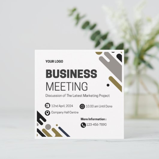 ビジネス会議 招待状 (スタンド正面)