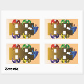 ビジネス会議 長方形シール (シート)