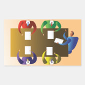 ビジネス会議 長方形シール (正面)