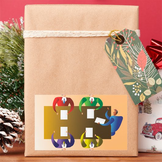 ビジネス会議 長方形シール