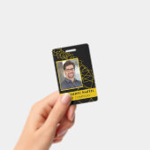 ビジネス会議IDバッジ黒と金ゴールド バッジ (手持ち)