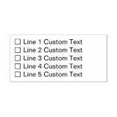 ビジネス伝統的カスタム5行チェックボックス セルフインキングスタンプ (デザイン)