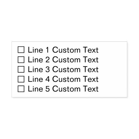 ビジネス伝統的カスタム5行チェックボックス セルフインキングスタンプ (デザイン)