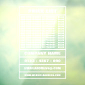 ビジネス価格リストと情報 ウィンドウサイン (シート3)