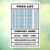 ビジネス価格リストと情報 ウィンドウサイン (シート3)