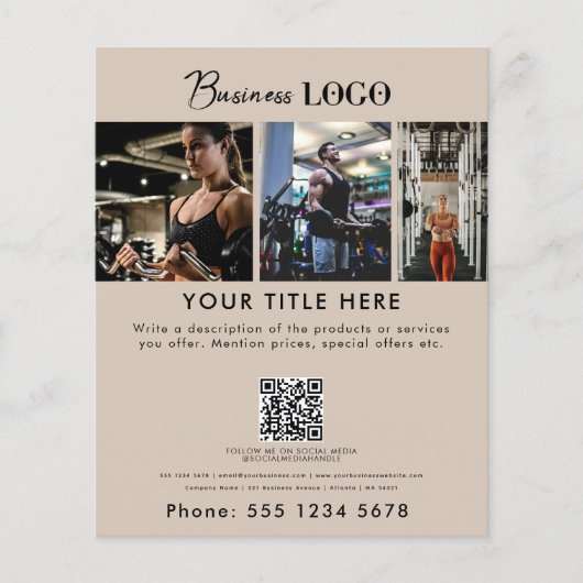 ビジネス促進フィットネスパーソナルトレーナー チラシ (正面)