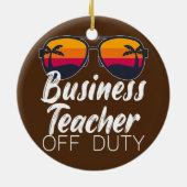 ビジネス先生オフデューティサングラスビーチサンセット セラミックオーナメント (裏面)