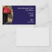 ビジネス入口上の赤い日除け 名刺 (正面/裏面)