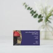 ビジネス入口上の赤い日除け 名刺 (スタンド正面)