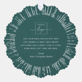 ビジネス写真のロゴ松の緑メリークリスマス オーナメントカード (正面)