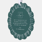 ビジネス写真のロゴ松の緑メリークリスマス オーナメントカード (左)