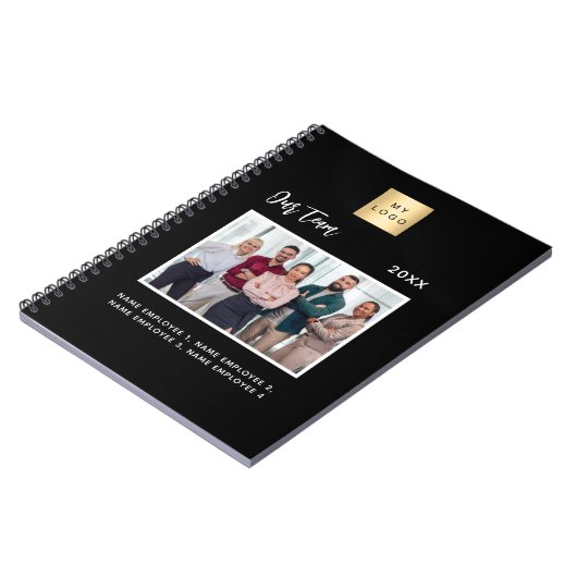 ビジネス写真チームメンバーの名前黒 ノートブック (左側)