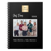ビジネス写真チームメンバーの名前黒 ノートブック (正面)