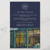 ビジネス写真フライヤー | ネイビーブルーのマーケティングフライヤー チラシ (裏面)