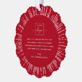 ビジネス写真ロゴ深い赤メリークリスマス オーナメントカード (左)