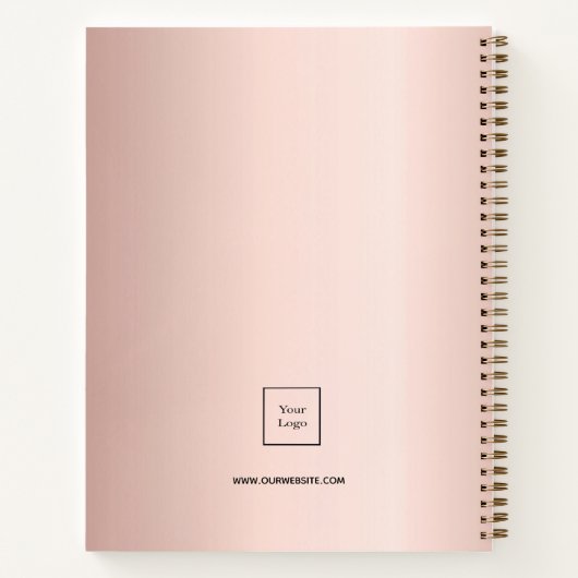 ビジネス写真ロゴ ローズゴールド メイクアップアーティスト ノートブック (裏面)