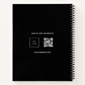 ビジネス写真ロゴ 黒 白 チーム QRコード ノートブック (裏面)