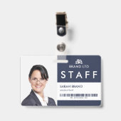 ビジネス写真付きIDスタッフ バッジ (正面 （クリップ付）)