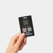 ビジネス写真QRコード接種証明ID バッジ (手持ち)