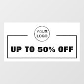 ビジネス割引とロゴ ウィンドウサイン (シート)